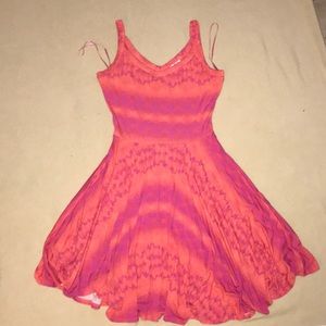 Flowy orange and pink Kenar dress size small